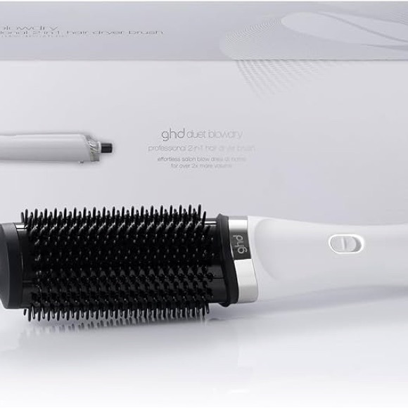 ghd Duet Style Blowdry Hair Dryer Brush Wet to Blow Dried 2-in-1 Black/White NEW - Picture 1 of 4
